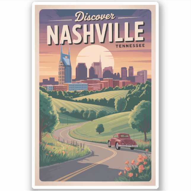 Nashville Tennessee Southern Road Travel Art (Front)