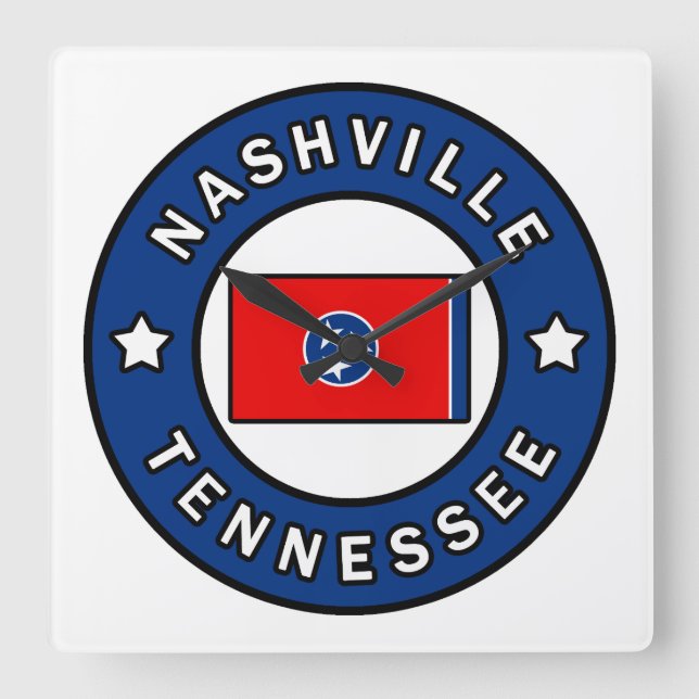 Nashville Tennessee Square Wall Clock (Front)