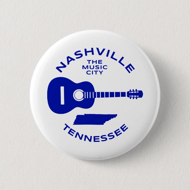 Nashville Tennessee The Music City 6 Cm Round Badge (Front)