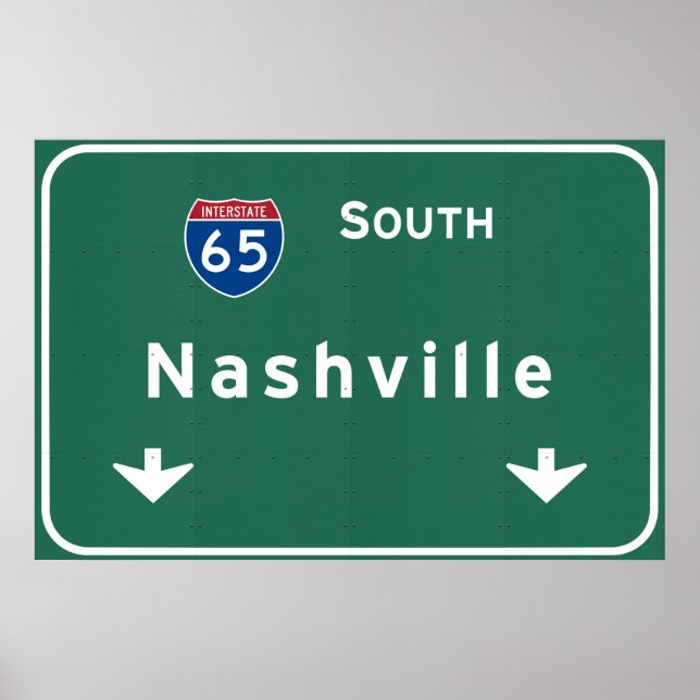 Nashville Tennessee tn Interstate Highway Freeway Poster (Front)