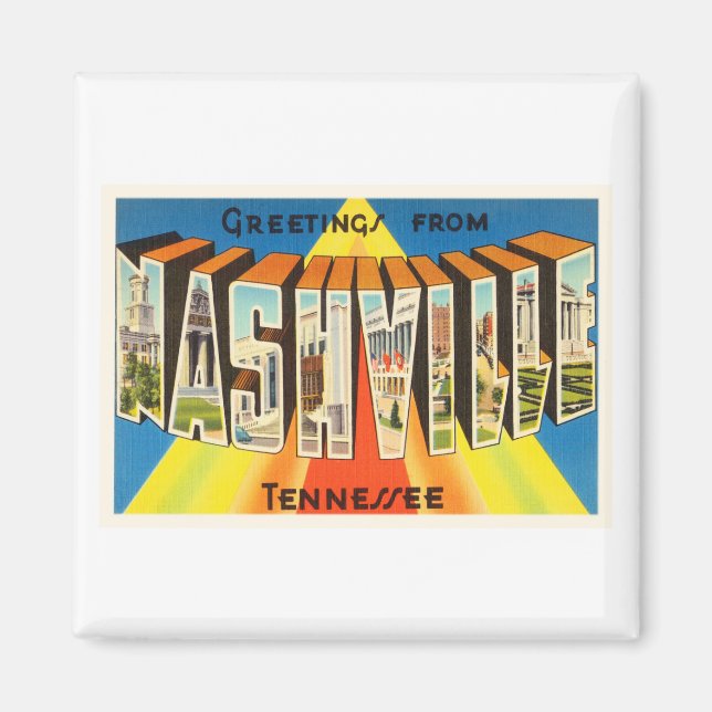 Nashville Tennessee TN Old Vintage Travel Souvenir Magnet (Front)