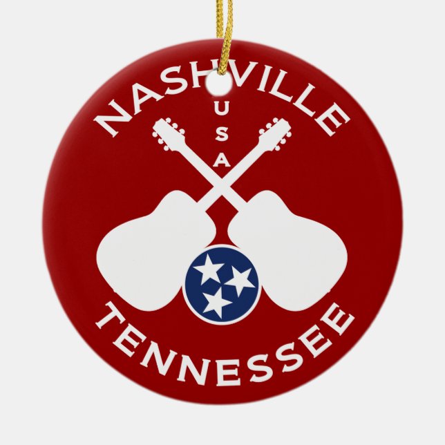 Nashville, Tennessee USA Ceramic Tree Decoration (Front)