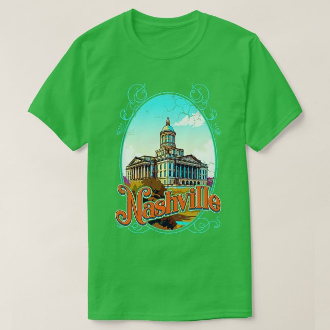 Nashville Tennessee Vintage Distressed T-Shirt (Design Front)