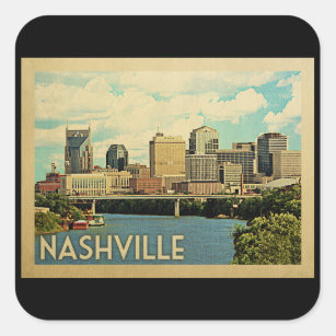 Nashville Tennessee Vintage Square Sticker