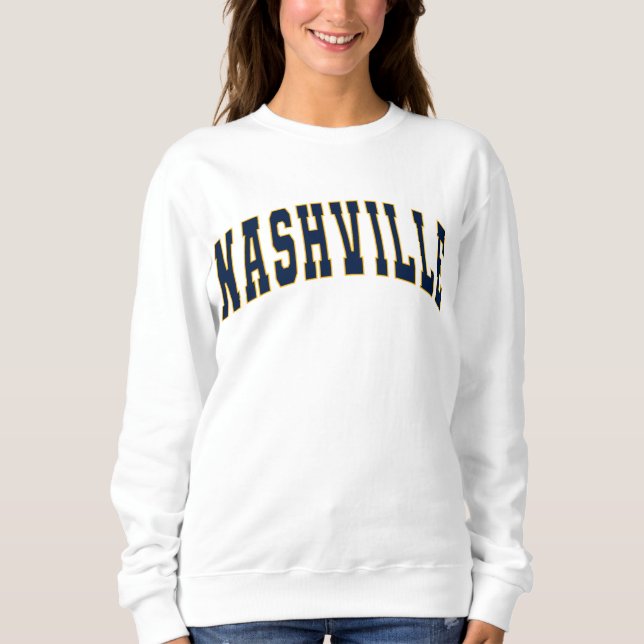 Nashville Tennessee Vintage Varsity College Style  Sweatshirt (Front)