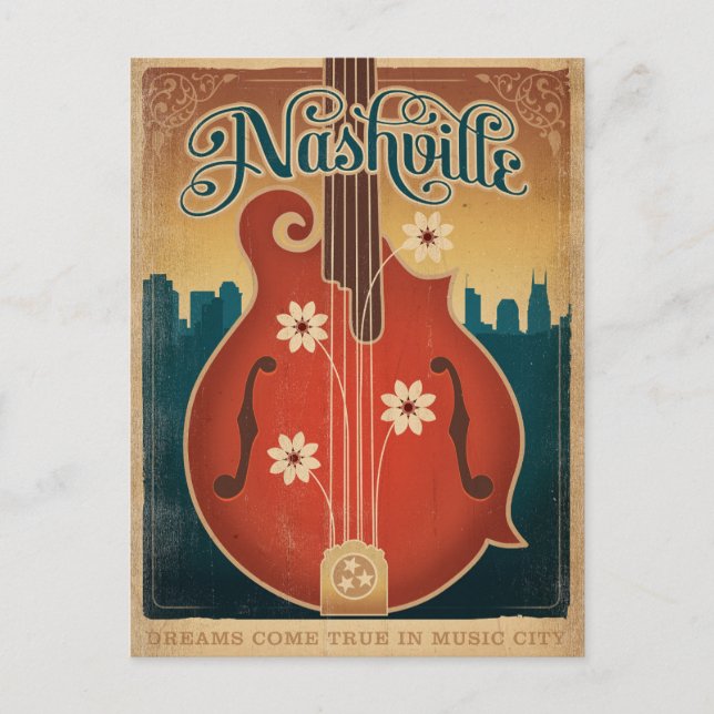 Nashville, TN - Flower Mandolin Postcard (Front)
