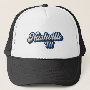 Nashville TN Retro Sunset Script Design – Vintage  Trucker Hat
