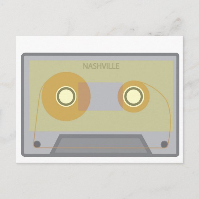 Nashville, TN Vintage Music City Cassette Postcard (Front)