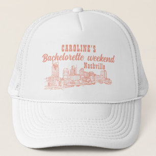 Nashville Toile Bachelorette Coral Pink Trucker Hat