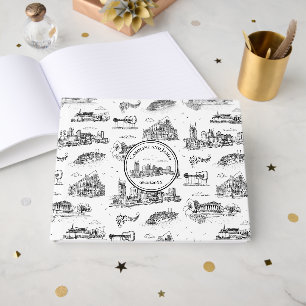Nashville Toile Black and White Guest Book