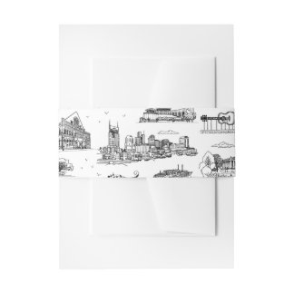 Nashville Toile Black and White Invitation Belly Band