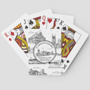 Nashville Toile Black and White Playing Cards