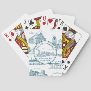 Nashville Toile Twilight on White Playing Cards