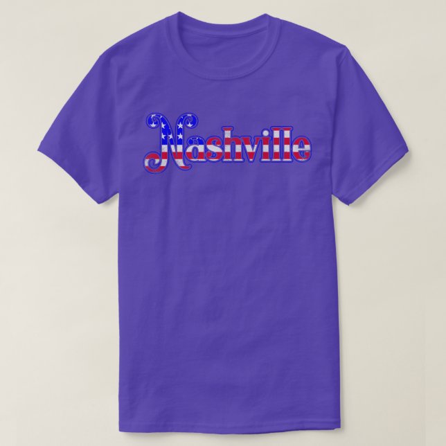 Nashville USA Tennessee Country Music American Fla T-Shirt (Design Front)