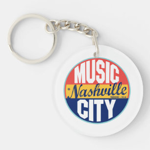 Nashville Vintage Label Key Ring