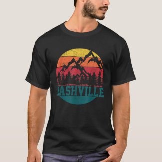 Nashville Vintage Retro Mountains USA America Souv T-Shirt