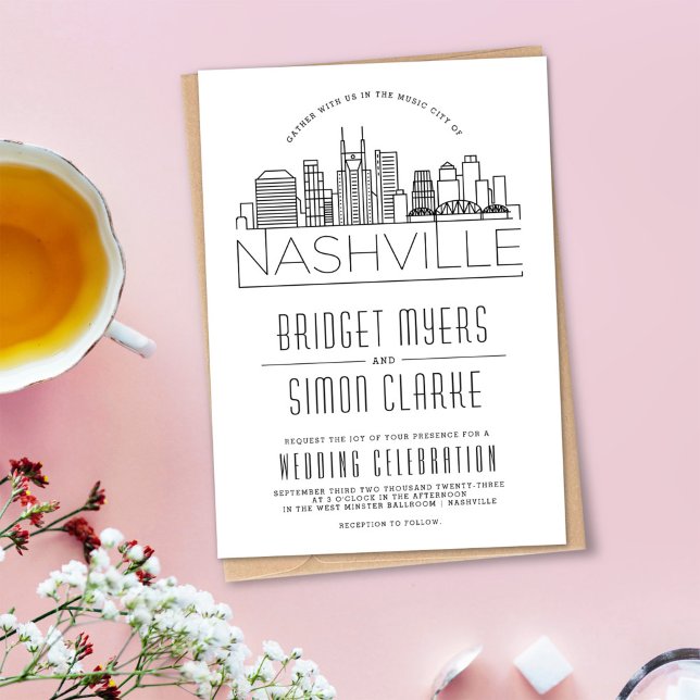Nashville Wedding | Stylised Skyline Invitation (Creator Uploaded)