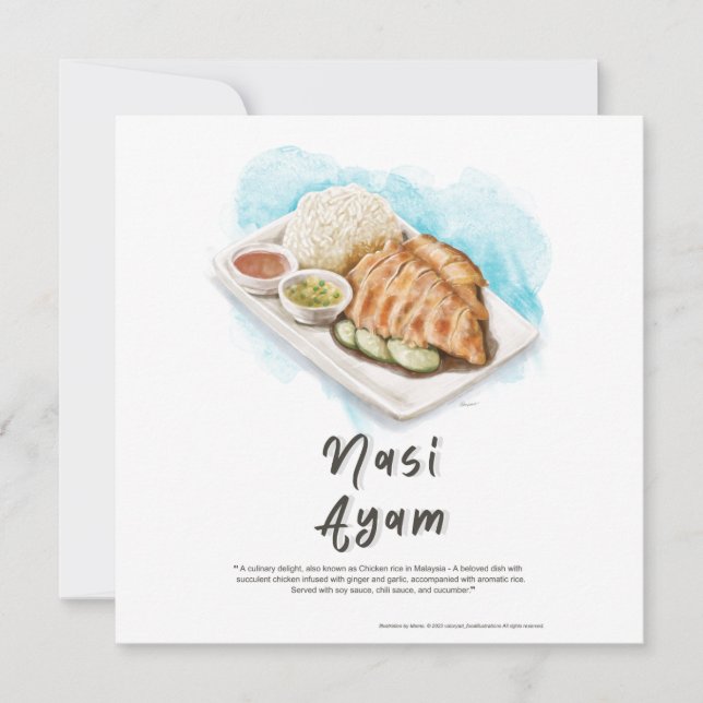 Nasi Ayam Chicken Rice Malaysia Holiday Card (Front)