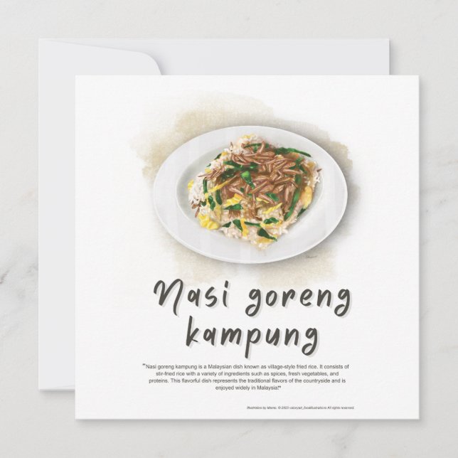 Nasi Goreng Fried Rice Malaysia Holiday Card (Front)