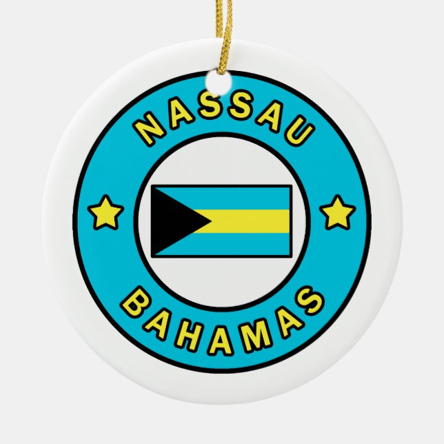 Nassau Bahamas Ceramic Tree Decoration (Front)