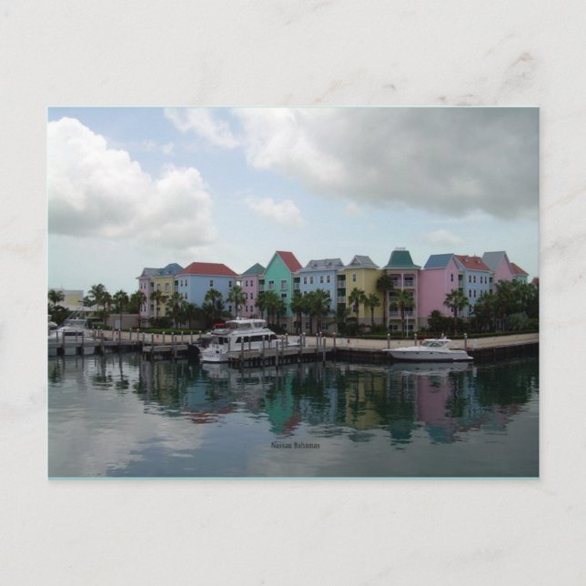 Nassau Bahamas marina postcard (Front)