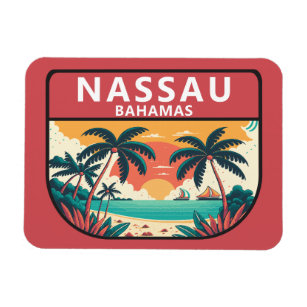 Nassau Bahamas Retro Emblem Magnet