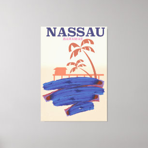 Nassau Bahamas travel beach poster Canvas Print