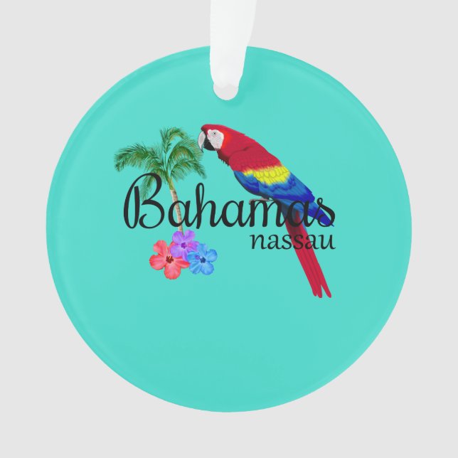 Nassau Bahamas Tropical Destination Ornament (Front)