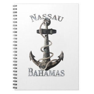 Nassau Bahamas Vacation Nautical Anchor Sailing Notebook