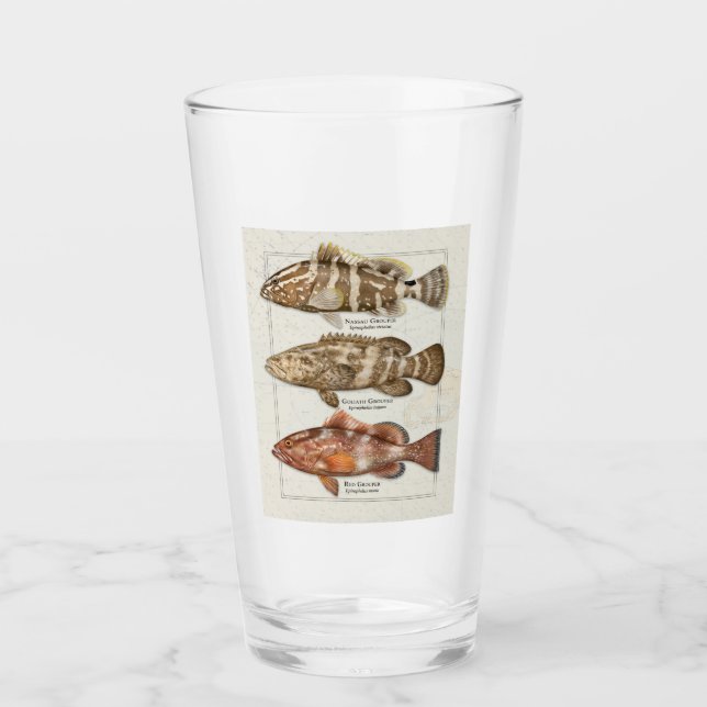 Nassau, Goliath, and Red Grouper Drink Glass (Front)