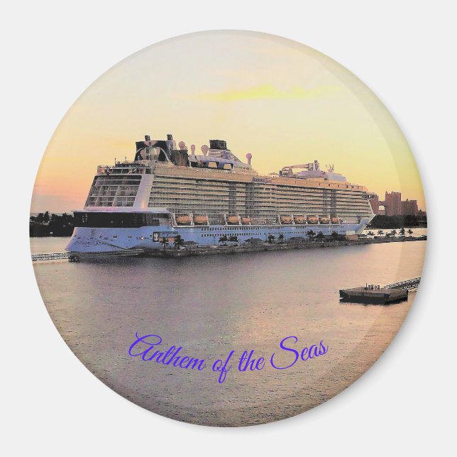 Nassau Harbour Daybreak with Cruise Ship Magnet (Front)