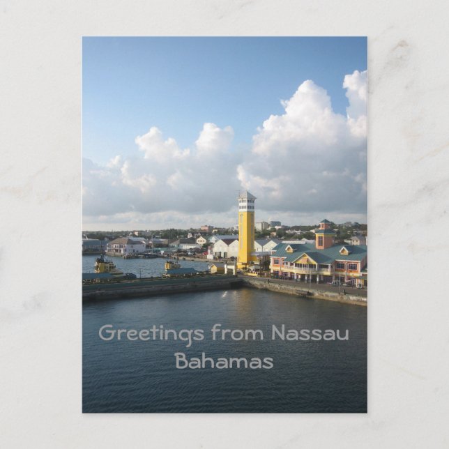 Nassau harbour postcard (Front)