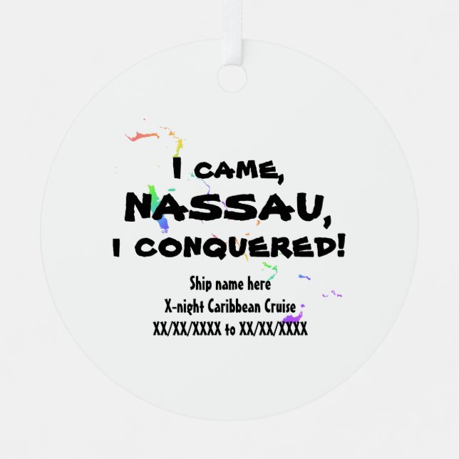 Nassau Vivimus Carib. Cruise Tropical Spectrum Metal Tree Decoration (Front)