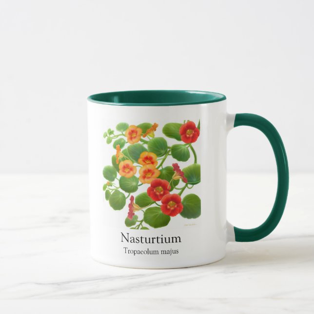 Nasturtium Botanical Art Mug (Right)