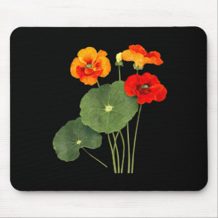 Nasturtium flower illustration vintage nature artN Mouse Pad