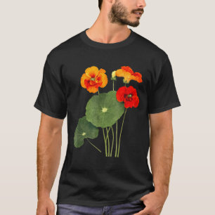Nasturtium flower illustration vintage nature artN T-Shirt