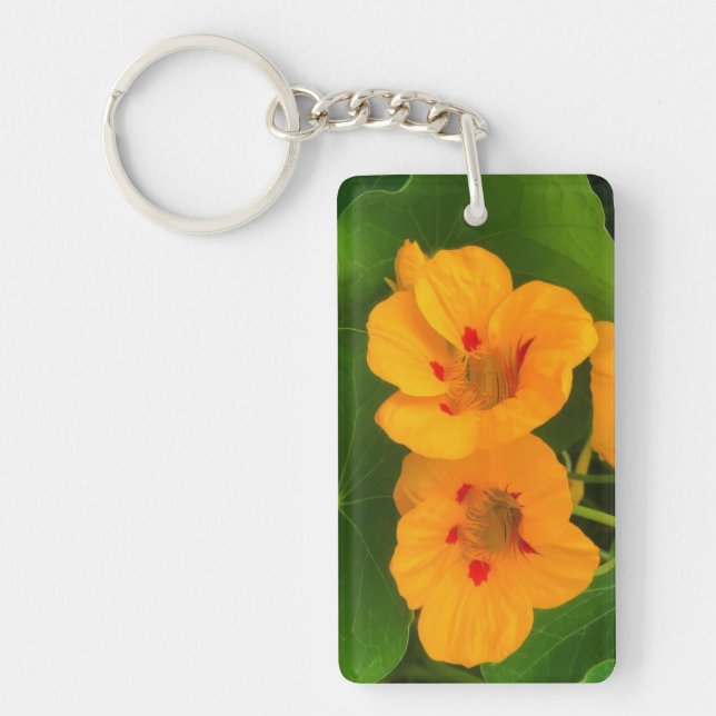Nasturtium Flowers Key Ring (Front)
