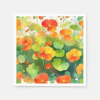Nasturtium Flowers Vibrant Napkin