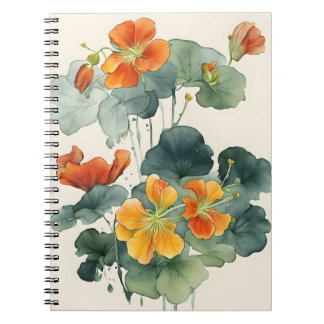 Nasturtium - Watercolor flowers Notebook