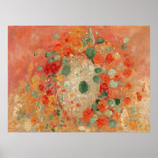 Nasturtiums by Odilon Redon Vintage Floral Poster (Front)
