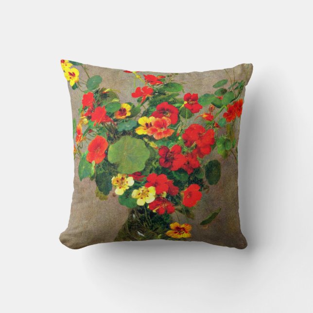 Nasturtiums - Henri Fantin-Latour artwork Cushion (Front)