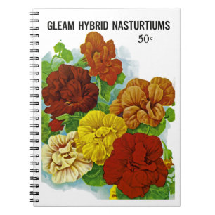 Nasturtiums Seed Packet Label Spiral Notebook