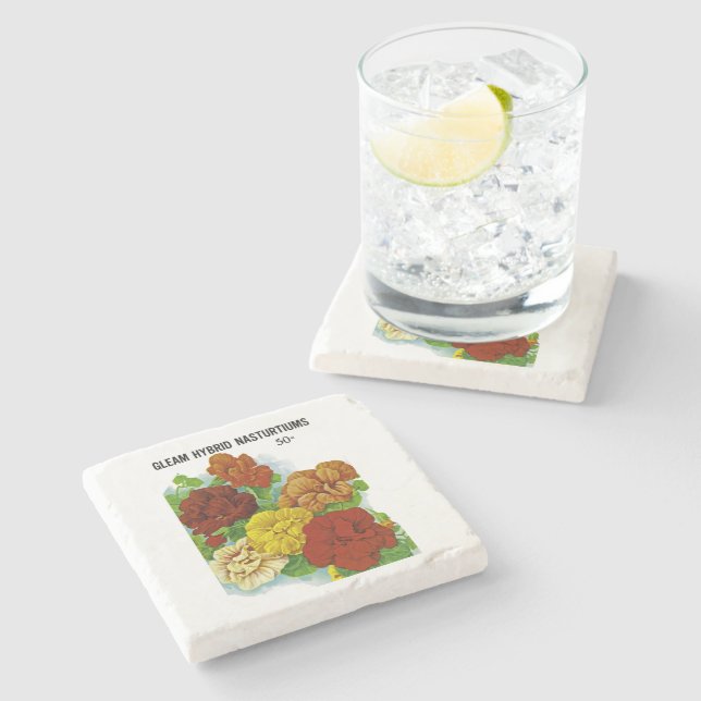 Nasturtsiums Stone Coaster (Side)