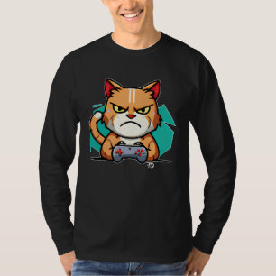 Nasty Gaming Cat With An Evil Look Gamer  1 T-Shirt