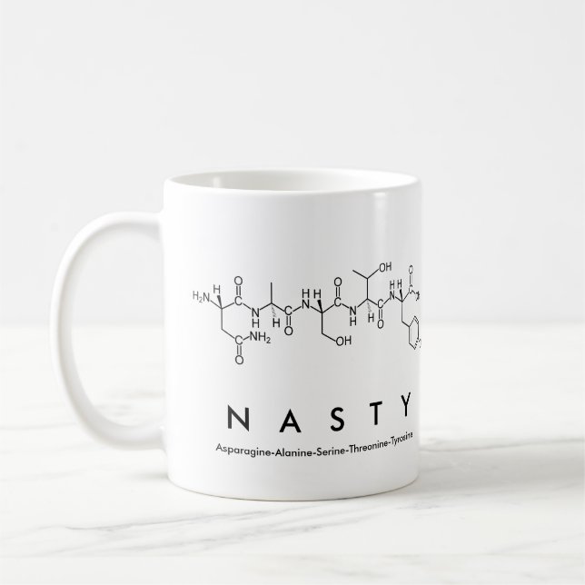 Nasty peptide name mug (Left)
