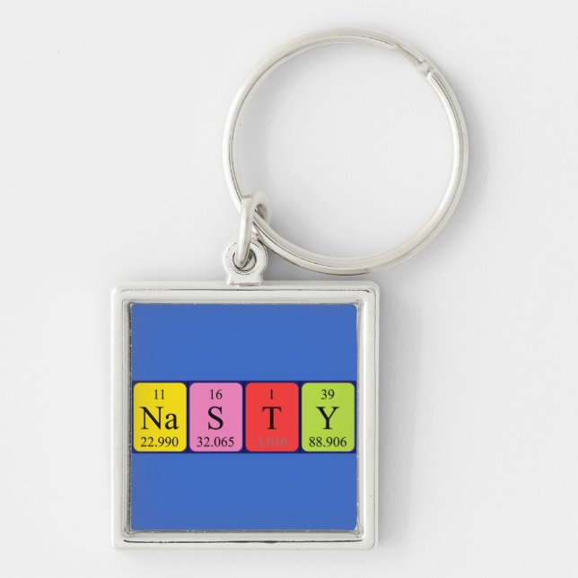 Nasty periodic table name keyring (Front)