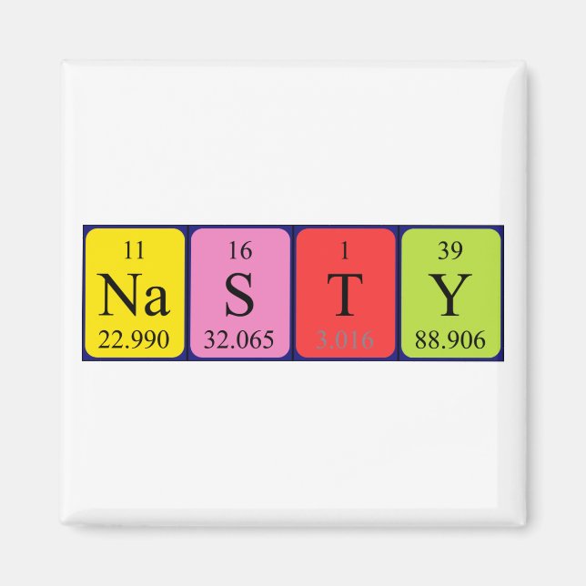 Nasty periodic table name magnet (Front)