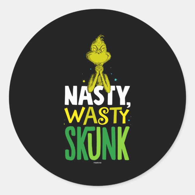 Nasty Wasty Skunk  Classic Round Sticker (Front)