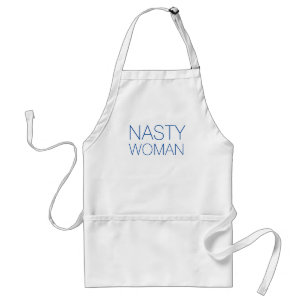 "nasty woman" Blue letters Standard Apron