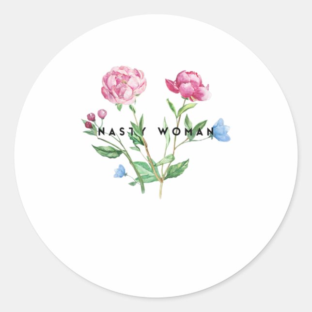 Nasty woman Kamala Harris 2020 Feminist Flow Classic Round Sticker (Front)